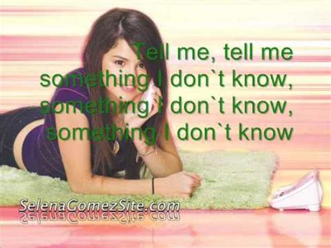 Selena Gomez Tell Me Something I Don T Know With Lyric Youtube