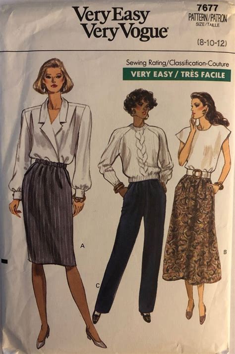 Vogue Vintage S Womens Skirt And Jacket Pattern Sewing