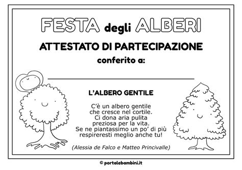 Diplomi Per La Festa Degli Alberi Portalebambini It