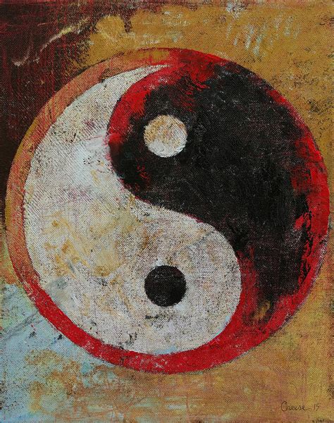 Yin Yang Red Dragon Painting By Michael Creese