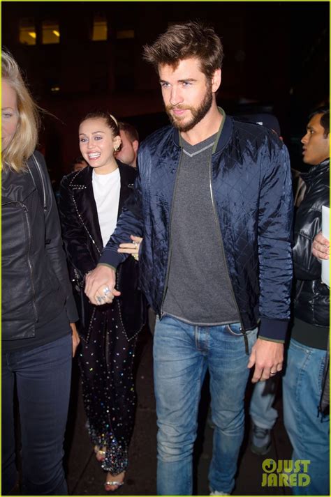 Miley Cyrus Liam Hemsworth Hold Hands At Snl After Party Photo