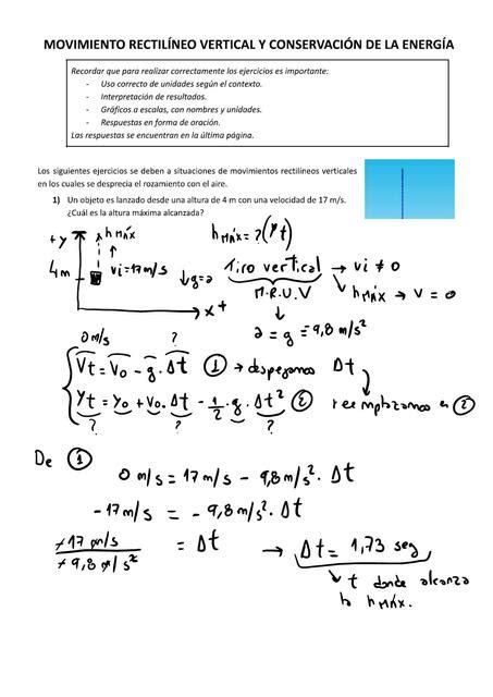 Movimiento Rectilineo Vertical Ejercicios Resueltos El Rinc N De La