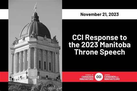 Cci Response To The Manitoba Speech From The Throne