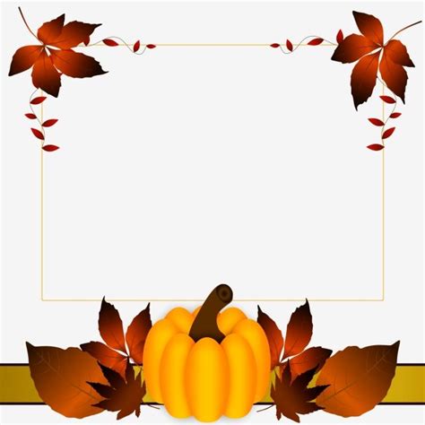 Thanksgiving Pumpkins Clipart Vector, Autumn Frame Thanksgiving With Leaves And Pumpkin, Autumn ...