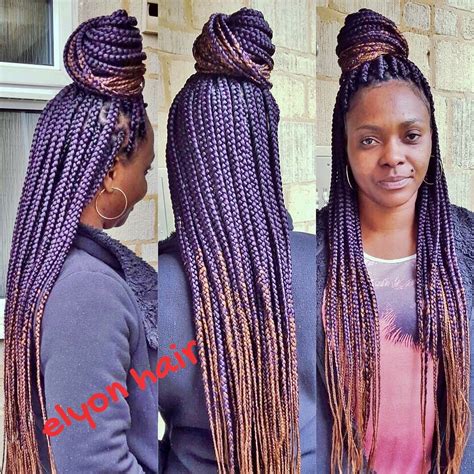 Ombre Box Braids With Purple And Color 30 Box Braids Styling Box Braids Hairstyles African