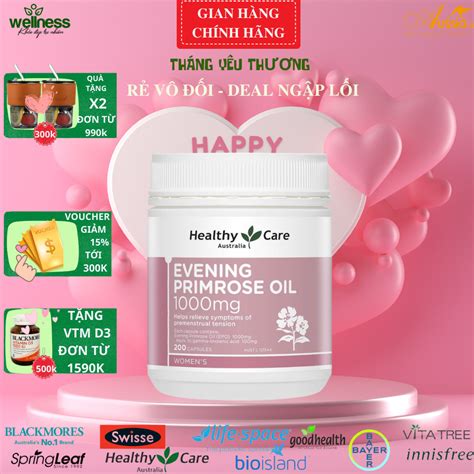 Tinh dầu hoa anh thảo Healthy Care Evening Primrose Oil 1000mg 200 viên