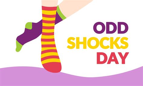 Vector illustration, Foot of girl wearing weird socks to go to school, as an Odd Sock Day ...