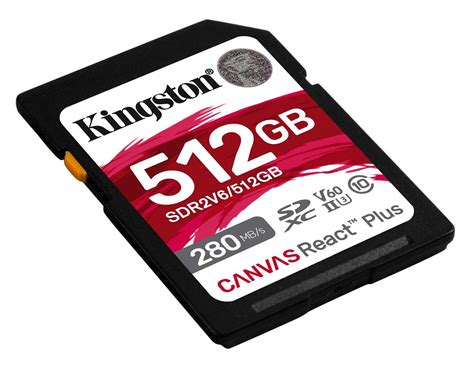 KINGSTON 512G 512GB SD SDXC Canvas React Plus V60 280MB S SDR2V6 512GB