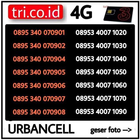 Jual Kartu Perdana Nomor Cantik Tri 3 Three 4G Aon 1gb Masa Aktif 1