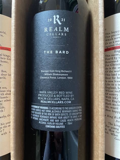 Realm Cellars The Bard Usa California Napa Valley Cellartracker