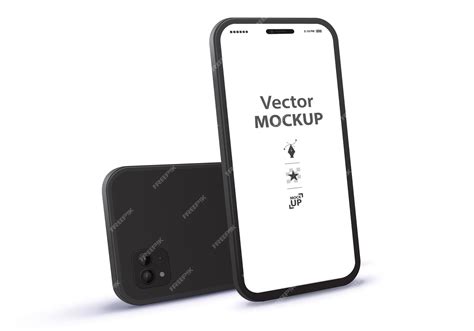 Premium Vector Black Mobile Phone Vector Mockup With Front And Back