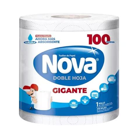 Toalla De Papel Nova Gigante 100 Mt Doble Hoja 1 Unidad Cuotas Sin