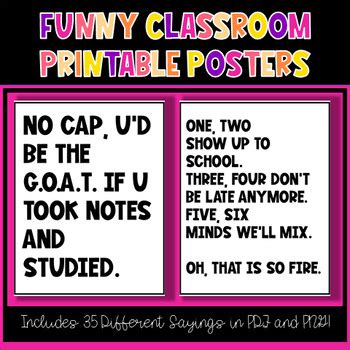 35 Motivational and Funny Classroom Posters: Bulletin Board Posters