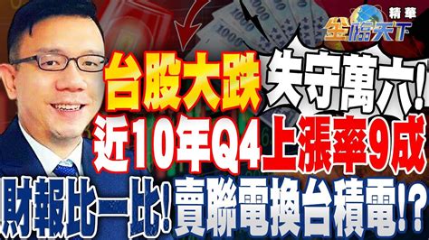 【精華】台股跌285點 失守16100點！近10年第四季上漲率達9成！？選股不選市？看向q3財報績優股！？財報比一比！賣聯電換台積電！？ 林