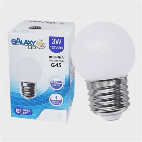 Lampada Bolinha Led G45 3w 110v Branco Quente Kit 5 Pcs Shopee Brasil