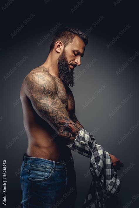 Male In Denim Jeans And Naked Torso Stock Photo Adobe Stock