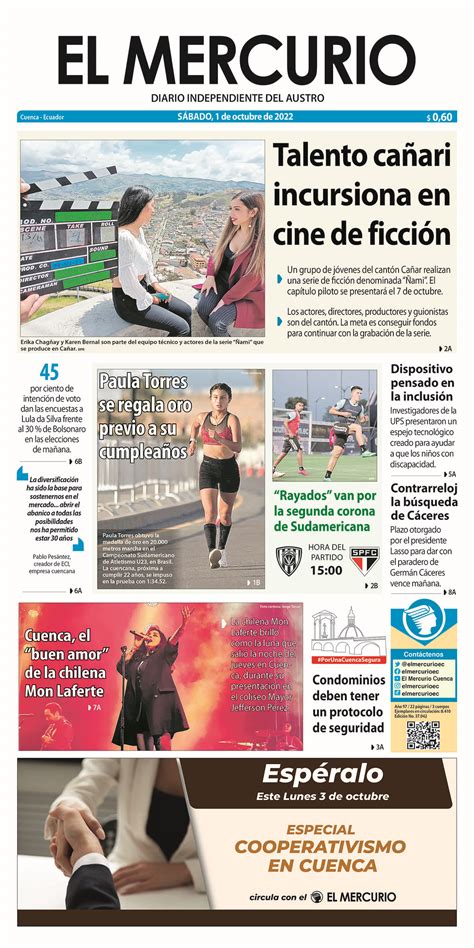 Portada Impresa Del Octubre Diario El Mercurio