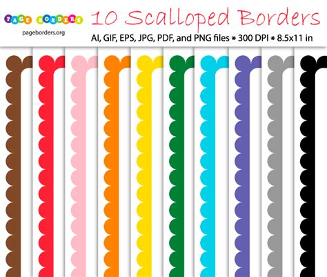 Doodled Scalloped Borders Frames Clip Art Library