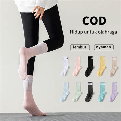 Jual Kaos Kaki Anti Slip Panjang Kaus Kaki Wanita Yoga Socks Pilates