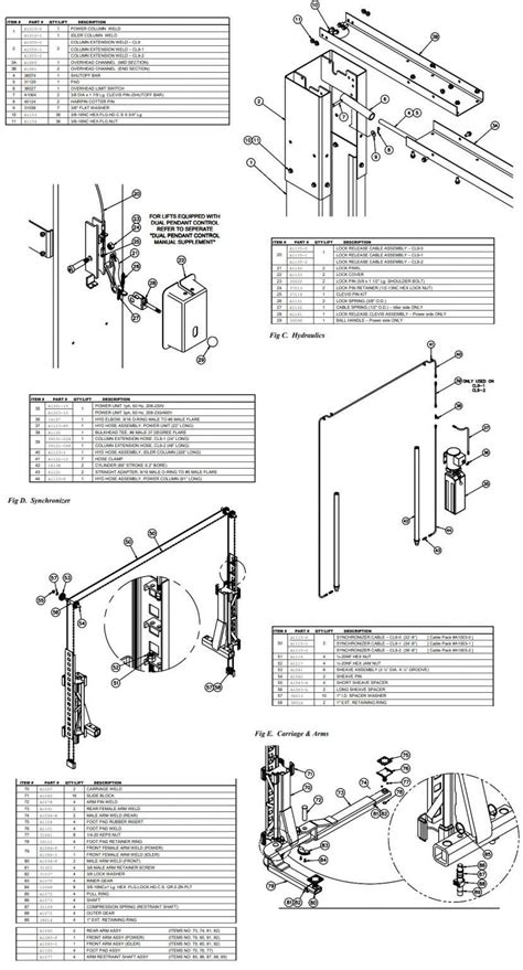 Challenger lift replacement parts - Equipment Parts Canada