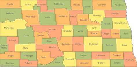 Nd County Map With Cities