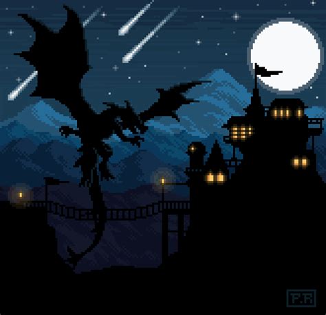 pixilart night dragon  pauriva