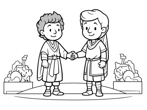 David And Jonathan Friends Forever Coloring Page