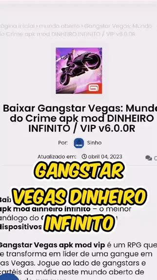 Gangstar Vegas Mod Apk Dinheiro Infinito Atualizado