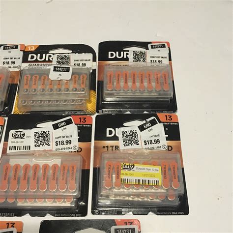 LOT Of 8 16 Count Packs Size 13 Duracell Hearing Aid Battery 03 20 03