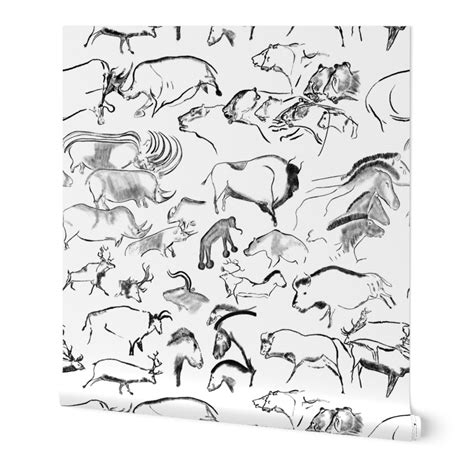 Chauvet Cave Art // Large Wallpaper | Spoonflower