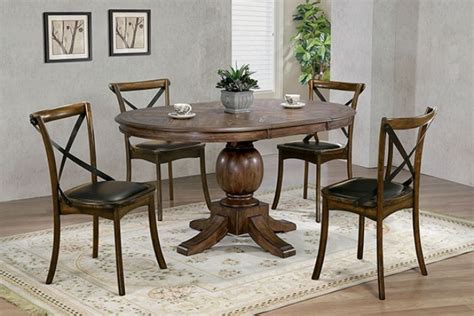 Cm3305ot 5pc 5 Pc Laine Country August Light Oak Finish Wood Oval Round Dining Table Set Amb