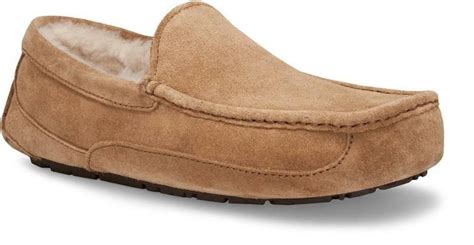 Ugg Australia Mens Ascot Slippers Size Chestnut Suede Sheepskin Model