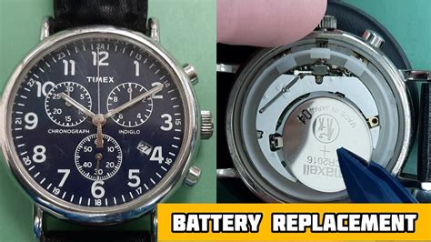 How To Change Battery Timex Chronograph Indiglo Watch Cr Youtube