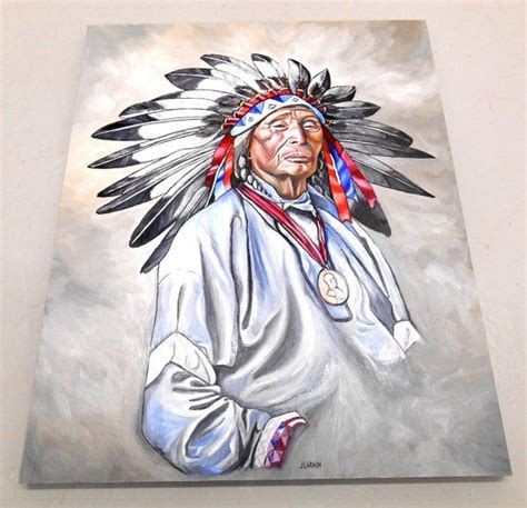 Chief Red Arrow Native American Oil Painting American Indian Etsy