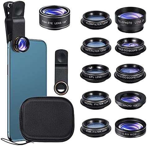 Amazon Apexel 10 In 1 Phone Camera Lens Kit Wide Angle Macro