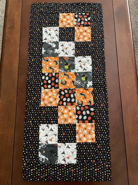 Halloween Table Runner Quilted Table Runner Witches Boots Etsy