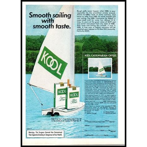 Kool Art 976 Kool Menthol Cigarettes Vintage Print Ad Catamaran