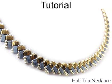 Beading Tutorial Pattern Necklace Miyuki Half Tila Beads Simple