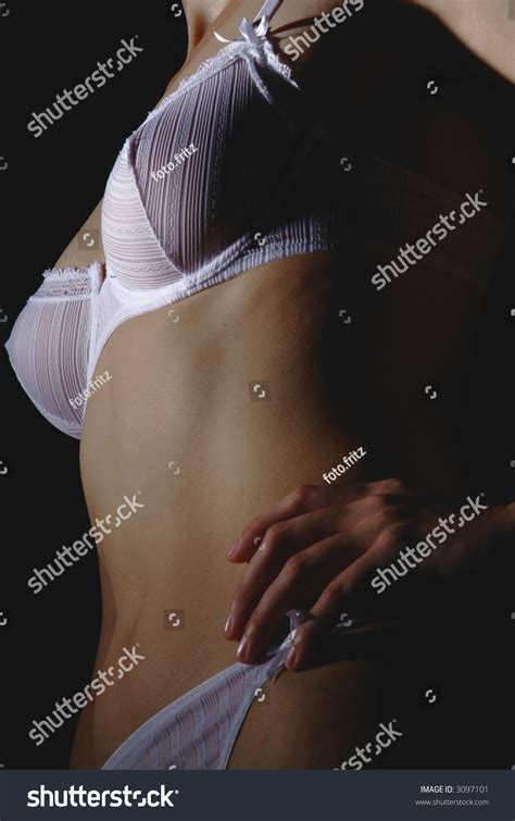 Woman White Lingerie Black Background Stock Photo 3097101 Shutterstock