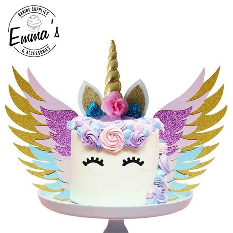 Large Unicorn Horn Wings And Ears Cake Topper Birthday Celebration