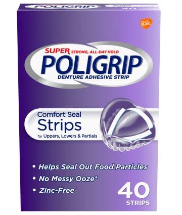 Poligrip Comfort Seal Denture Adhesive Strips | Polident