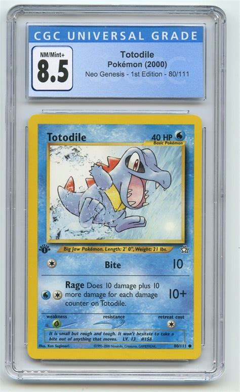 Pokemon 2000 Totodile Neo Genesis 1st Edition 80 111 CGC 8 5 NM Mint EBay