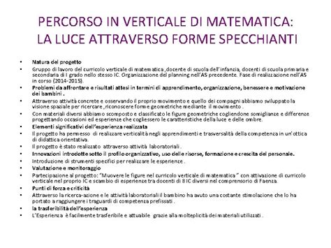 Il Curricolo In Verticale Di MATEMATICA Un Percorso