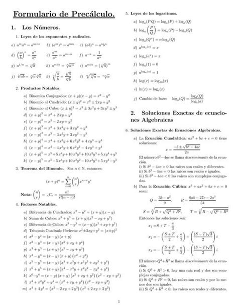 Formulario Para Calculo Diferencial E Inntegral Kingtan UDocz