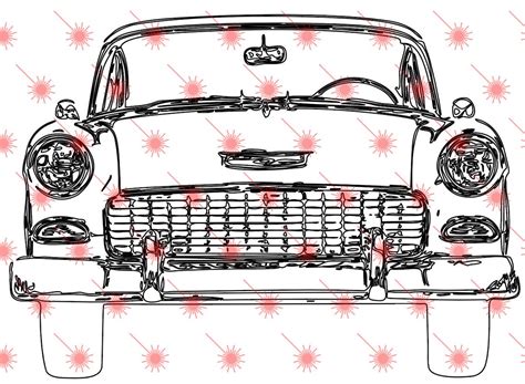 Chevy Bel Air Svg Dxf Eps Vector File For Engraving Etsy