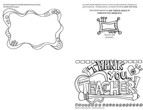 Thank You Teacher Card Free Printable Art With Crystal