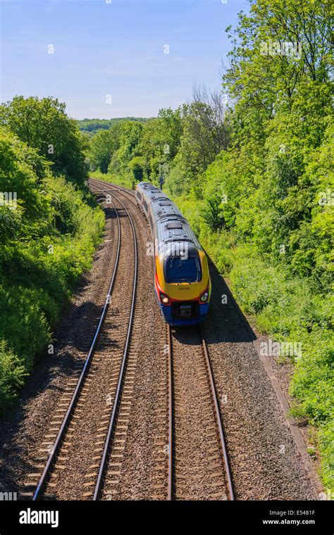 East Midland Trains Class Meridian Locomotive Traveling Between