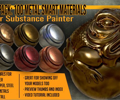 ArtStation - Megapack: 100 Metal smart materials for Substance Painter | Game Assets