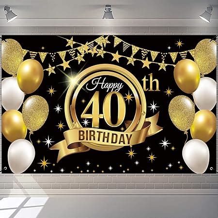 Amazon X Ft Happy Th Birthday Banner Black Gold Happy