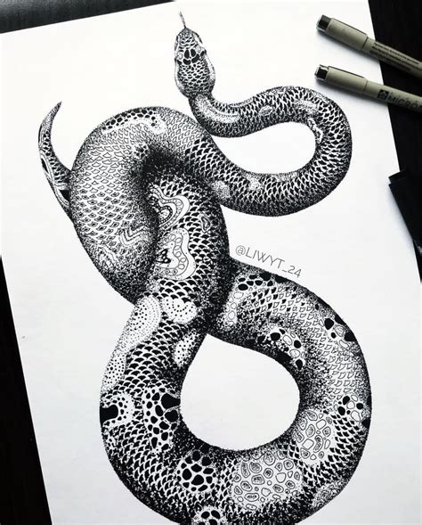 Snake Doodles Illustration Surrealismo